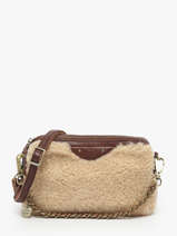 Cross Body Tas Vintage Leder Mila louise Beige vintage 23673XTC